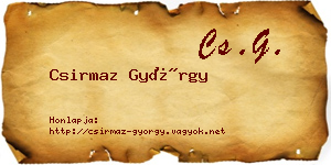 Csirmaz György névjegykártya